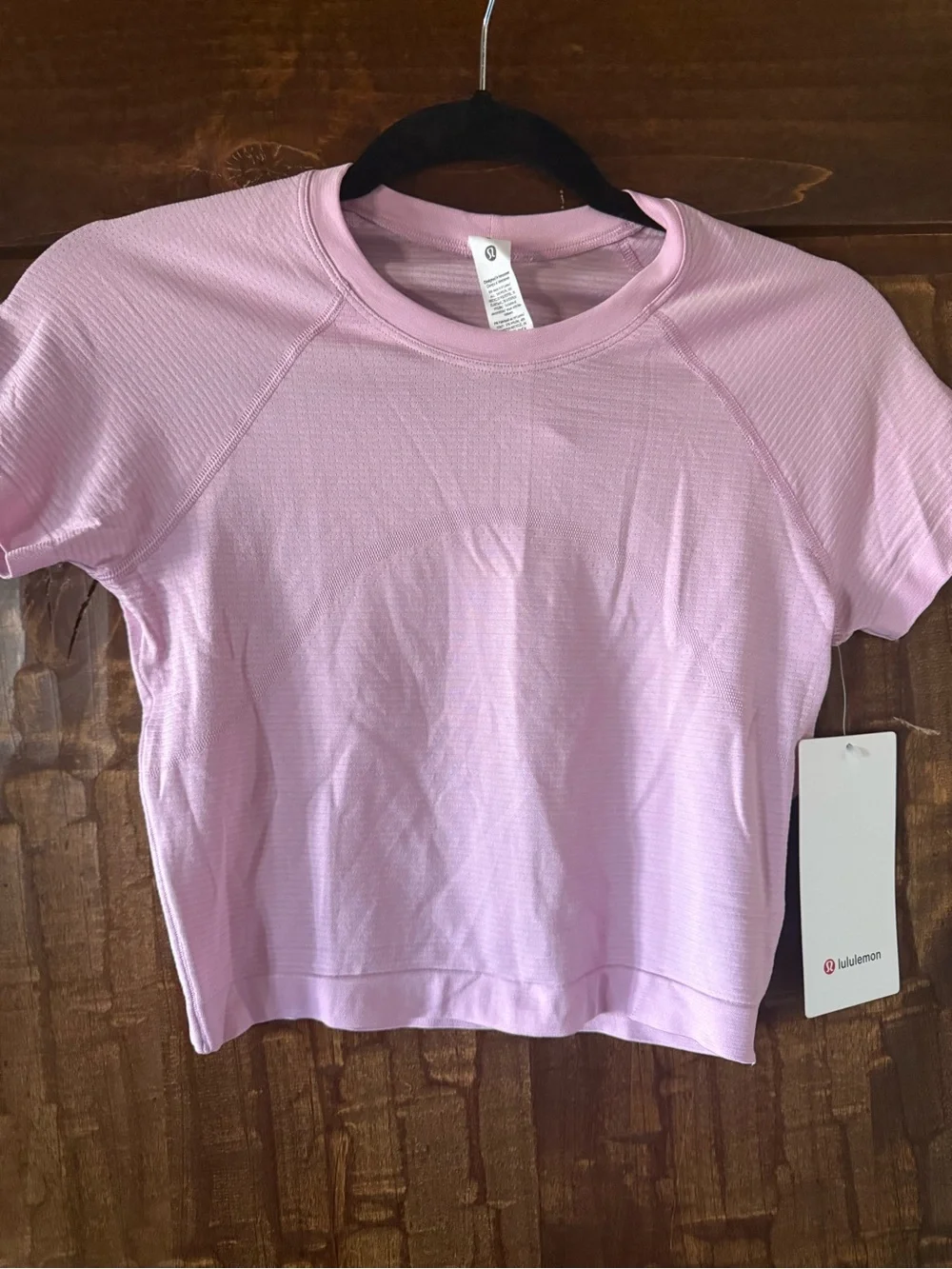 lululemon athletica swiftly Light Pink Short-Sleeve Crop Tee